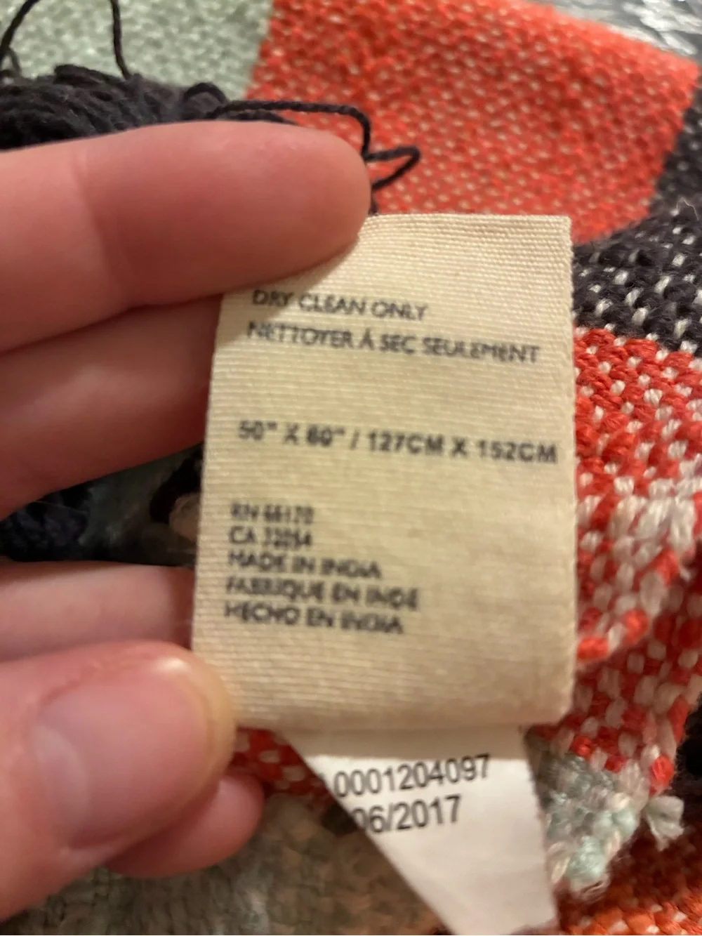 Anthropologie Richmond Throw Blanket - Coral, Mint & Navy